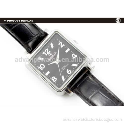 Unique Leather Band Square Dial Quartz Wrist Watch